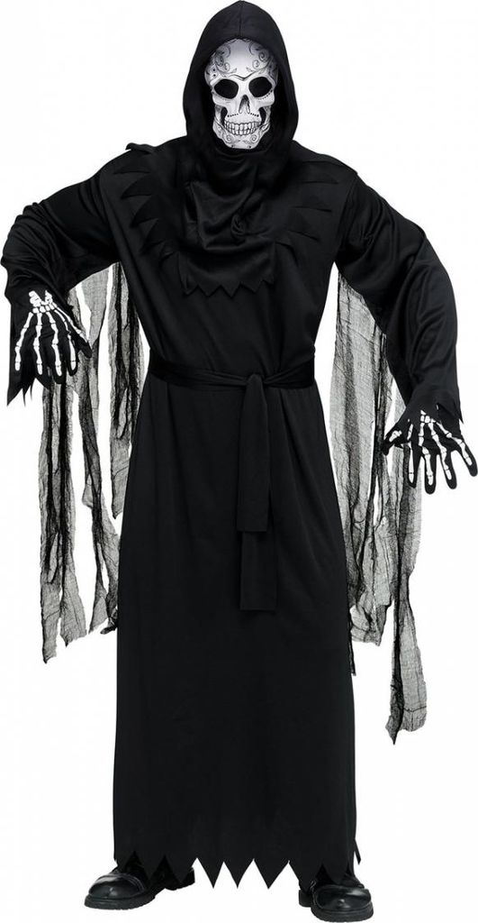 Day of the Dead Sensenmann Kostüm für Herren an Halloween Produktbild 