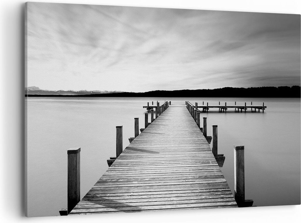 Bild auf Leinwand - Leinwandbild - Einteilig - Brücke Frieden Wasser - 120x80cm - Wand Bild - Wanddeko - Wandbilder - Leinwanddruck - Bilder - Wan...