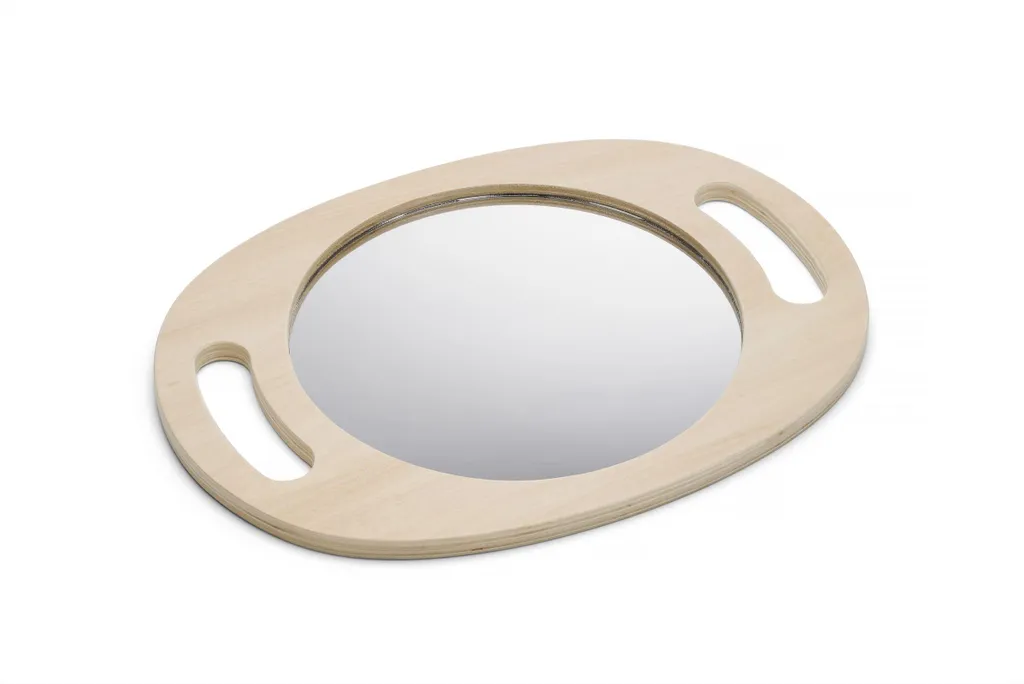 TickiT Miroir à Main en Bois Jouet Sensoriel Éducatif pour Enfant