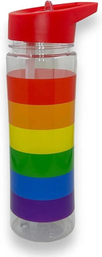 Gourde réutilisable 550ml motif arc-en-ciel, accessoire nomade léger