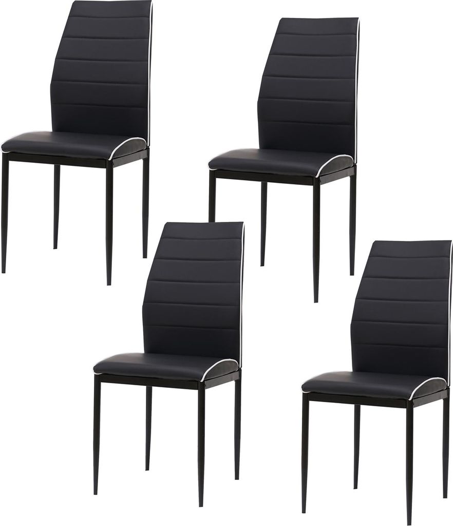 Esszimmerstuhl Madison Kunstleder Schwarz 4er-Set Produktbild 