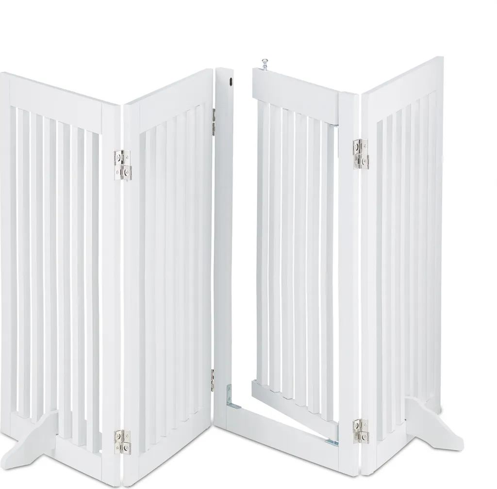Barrière de sécurité avec porte intégrée coloris blanc hauteur 92 cm