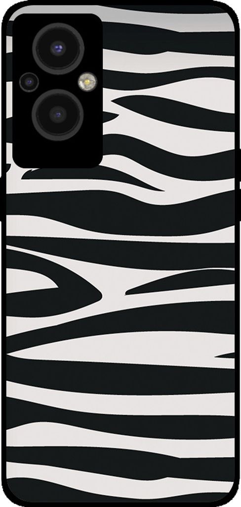 Smartphonica Telefon Fall geeignet für Oppo Reno8 Lite mit Zebra-Druck - TPU zurück Abdeckung Fall Zebra-Design - Schwarz Weiß