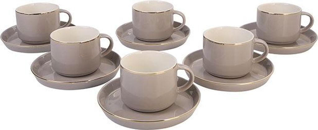 Lunel Taupe-Gold 6er Mokkatassen Set, Taupe Produktbild 