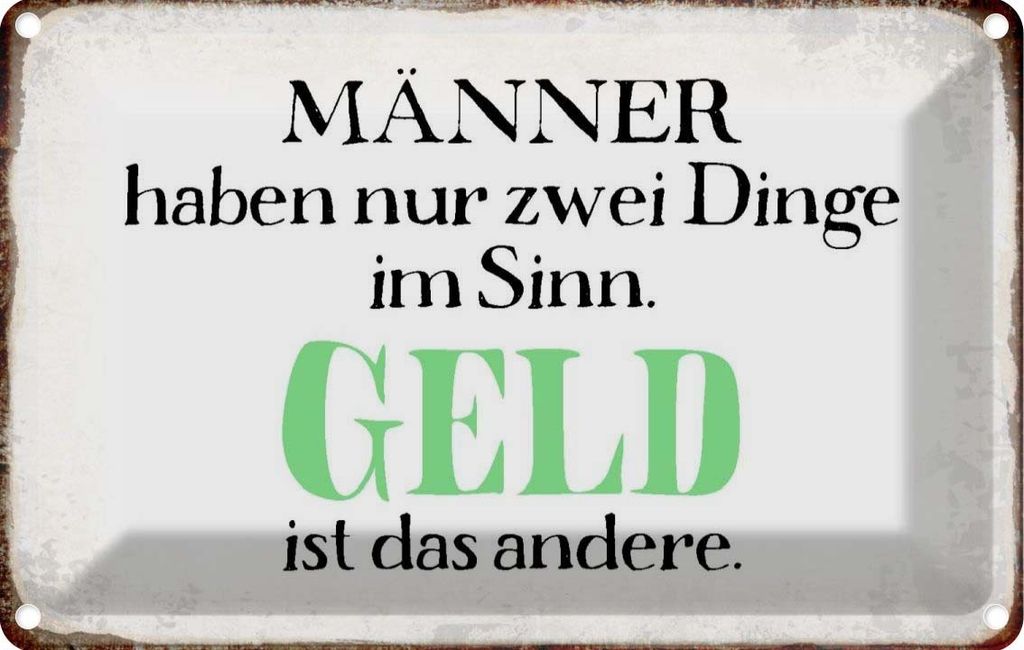 vianmo Blechschild 12x18 cm Männer haben 2 Dinge im Sinn Frauen Spruch Zitat