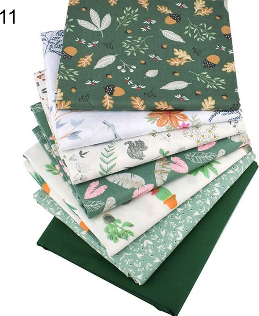 1 Set schöne blumdruckgedruckte Patchwork-Stoff elegant auffälliger Stoffnähtuch für Zuhause-11