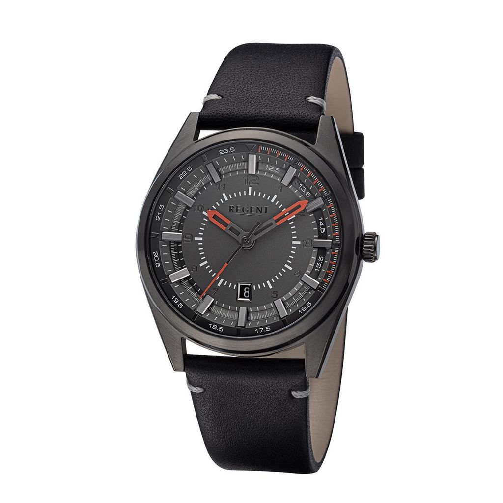 Regent Herren Uhr Leder schwarz BA-764