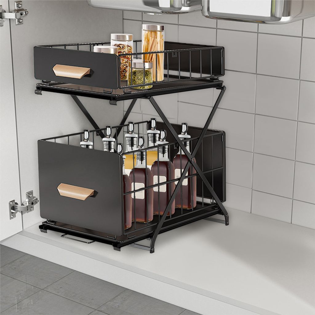 Küchen Organizer,Unter Waschbecken Regal,Gewürzregal Spülschrank Schrank Organizer für Badezimmer Küche
