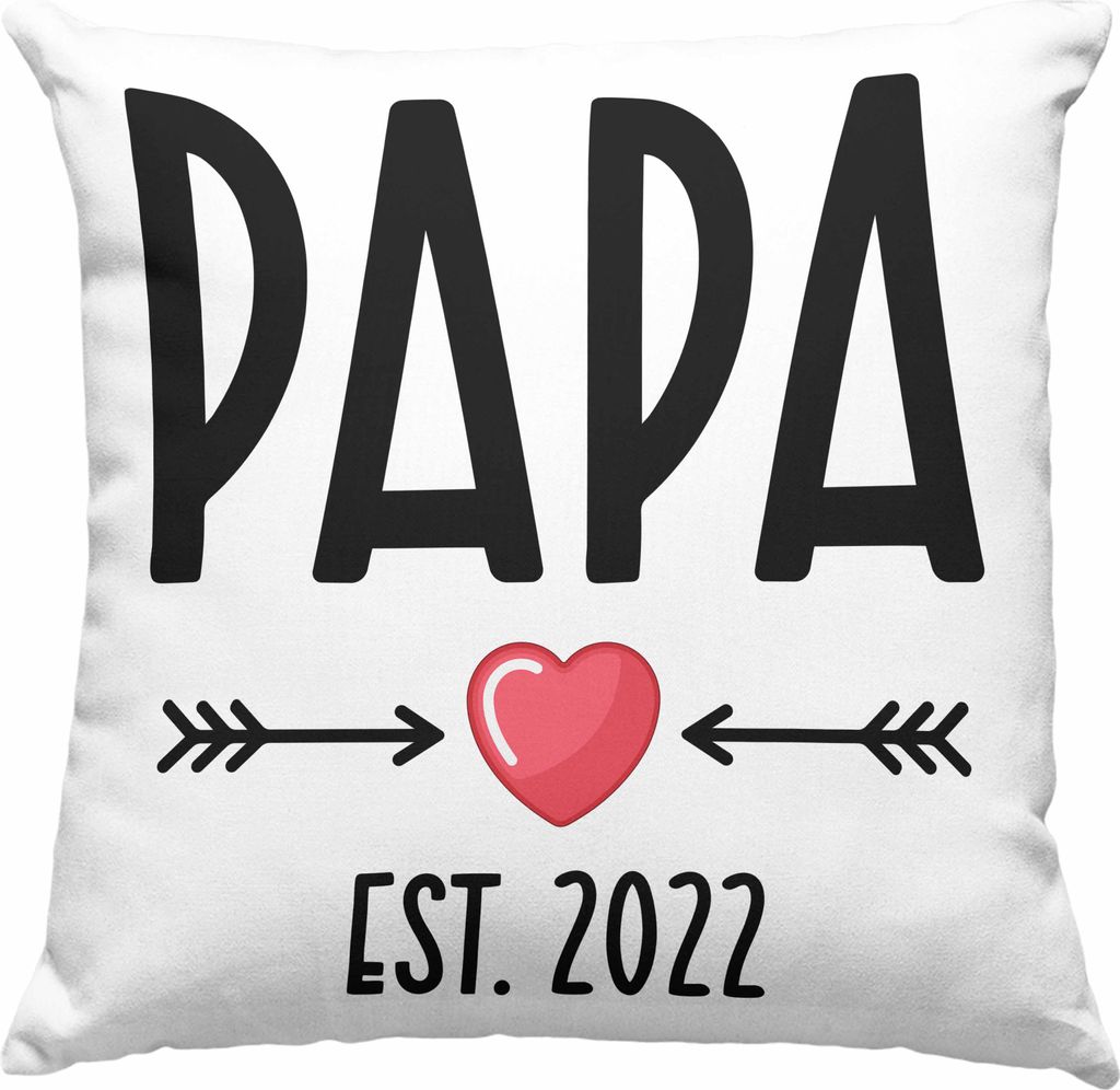 Trendation - Du Wirst Papa 2022 Deko-Kissen mit Füllung 40x40 Geschenk Schwangerschaft Verkünden Vater Überraschung Baby Deko-Kissen mit Füllun...