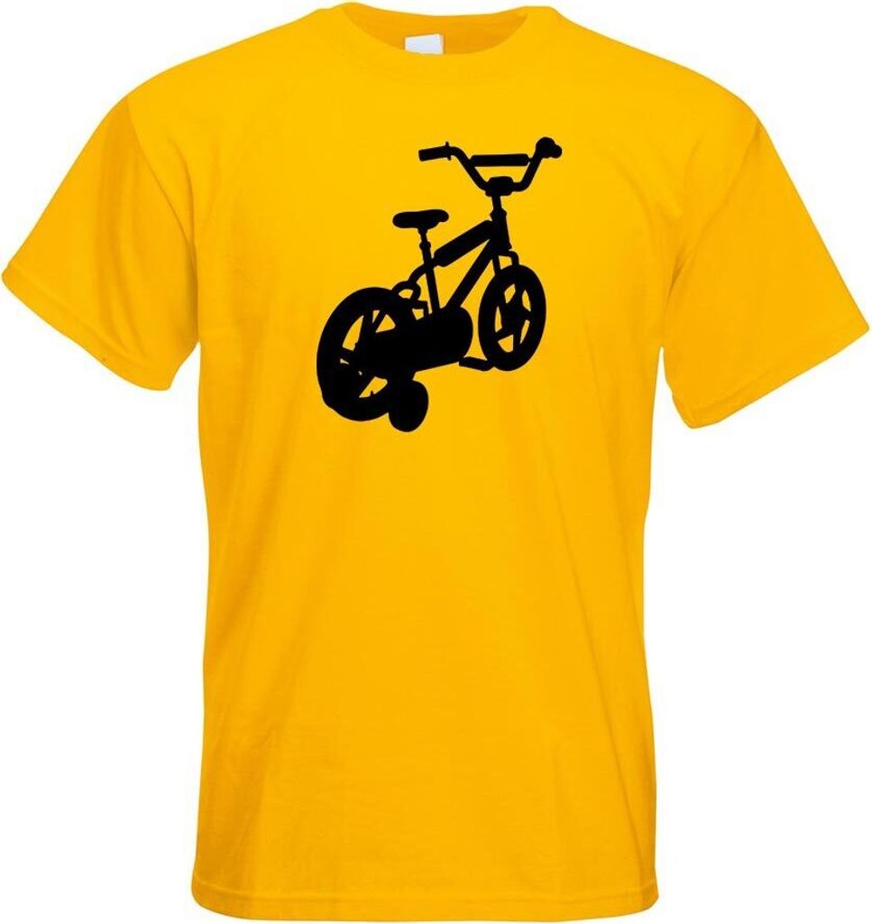 Kiwistar - T-Shirt - gelb - Fahrrad Stützräder Herren Funshirt Bedruckt Design Sprüche Spruch Motive - mit Motiv Bedruckt - Funshirt Design - Sp...