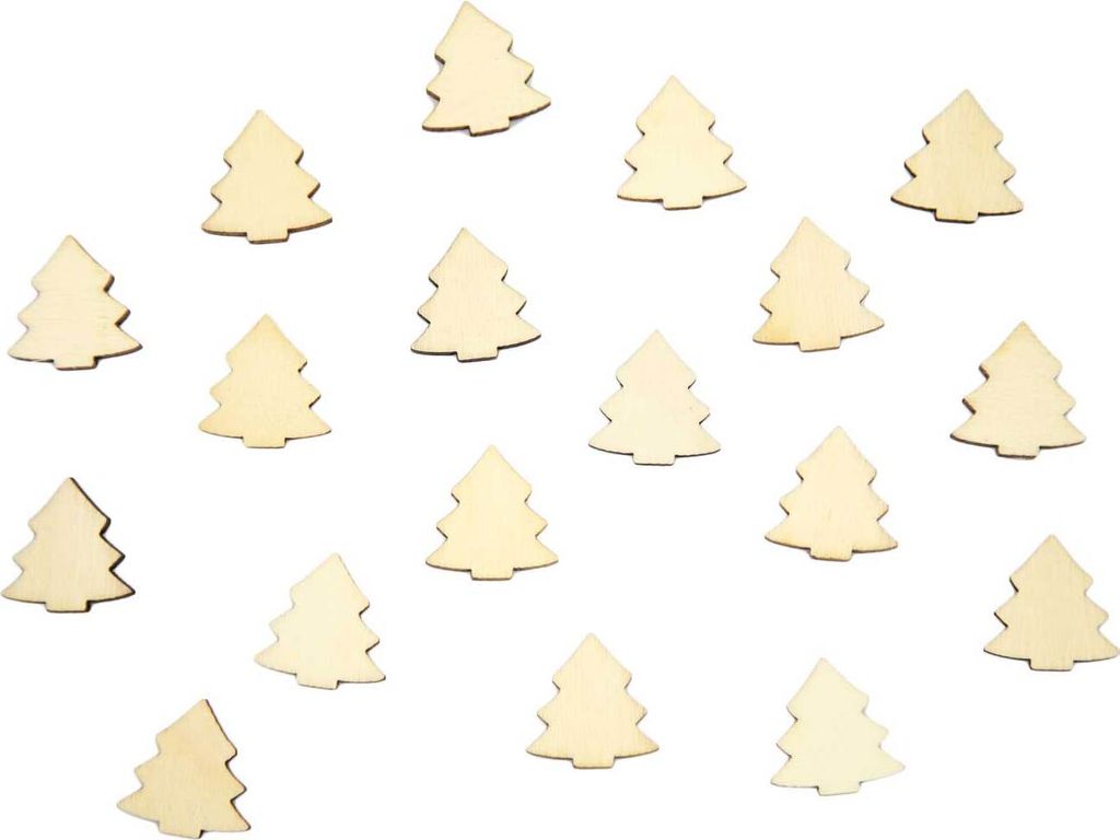 Oblique Unique 18 Holz Tannen Bäume Holzdeko Weihnachtsdeko Tischdeko Weihnachten - Natur