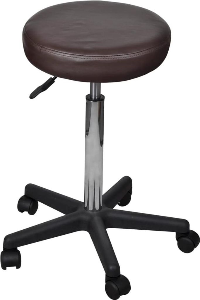 vidaXL Bürohocker 2 Stk. Braun 35,5x84 cm Kunstleder