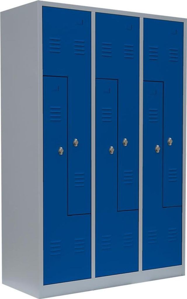 6er Z-Spind Umkleideschrank Stahl Kleiderschrank Produktbild 