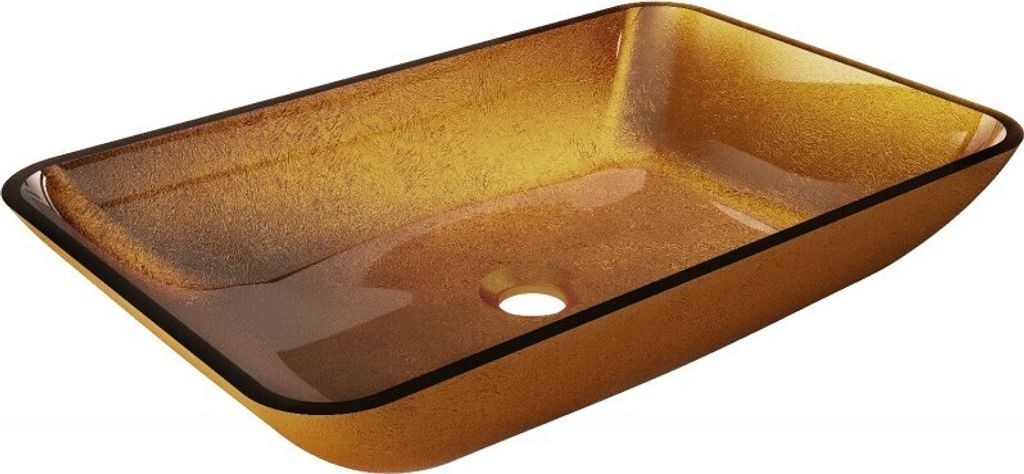 Mexen Megan Aufsatzwaschbecken aus Glas 56 x 36 cm, gold - 24135650