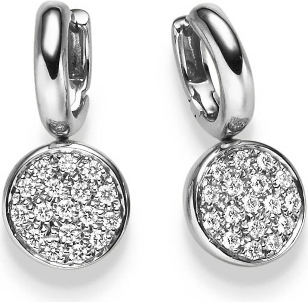 Pavé Ohrringe Creolen 585 Weißgold mit 34 Diamanten 0,50ct. TW-SI