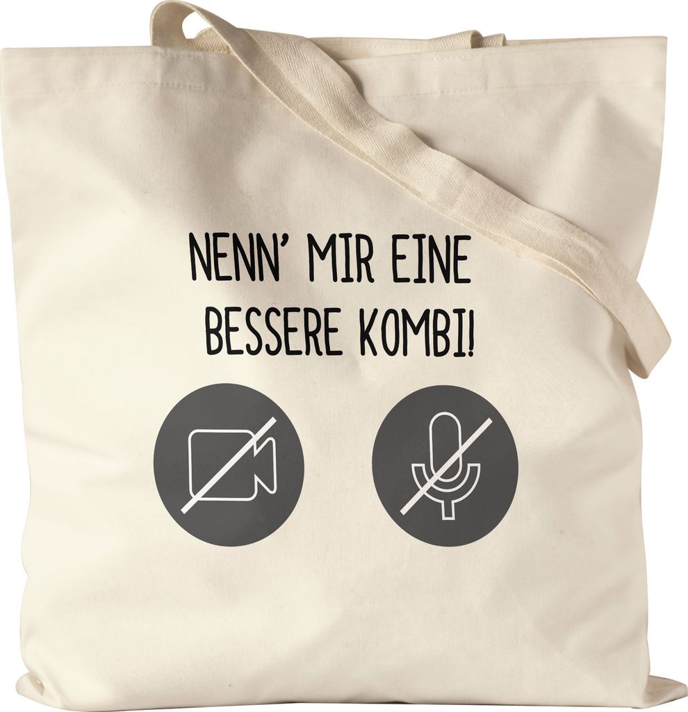 Nenn' Mir Eine Bessere Kombi Jutebeutel Stoffbeutel Mikrofon Webcam Videokonferenz Lautsprecher Internetverbindung Kamera Homeoffice
