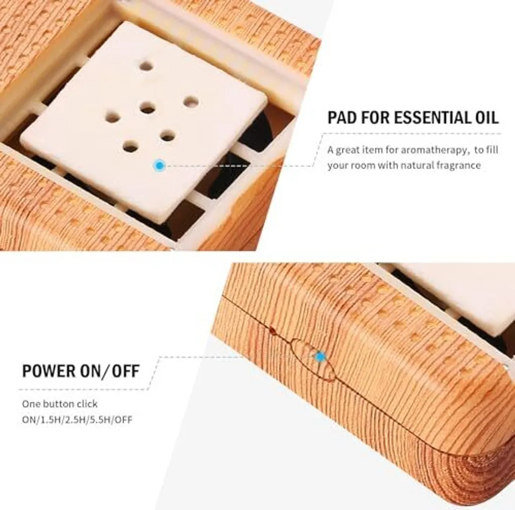 Weljoy Diffusore da Viaggio Portatile Legno: Aromaterapia in Auto - 7
