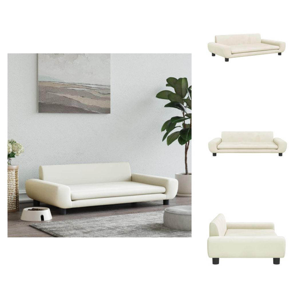 vidaXL Hundebett Creme 100x54x33 cm Samt - Hundebetten