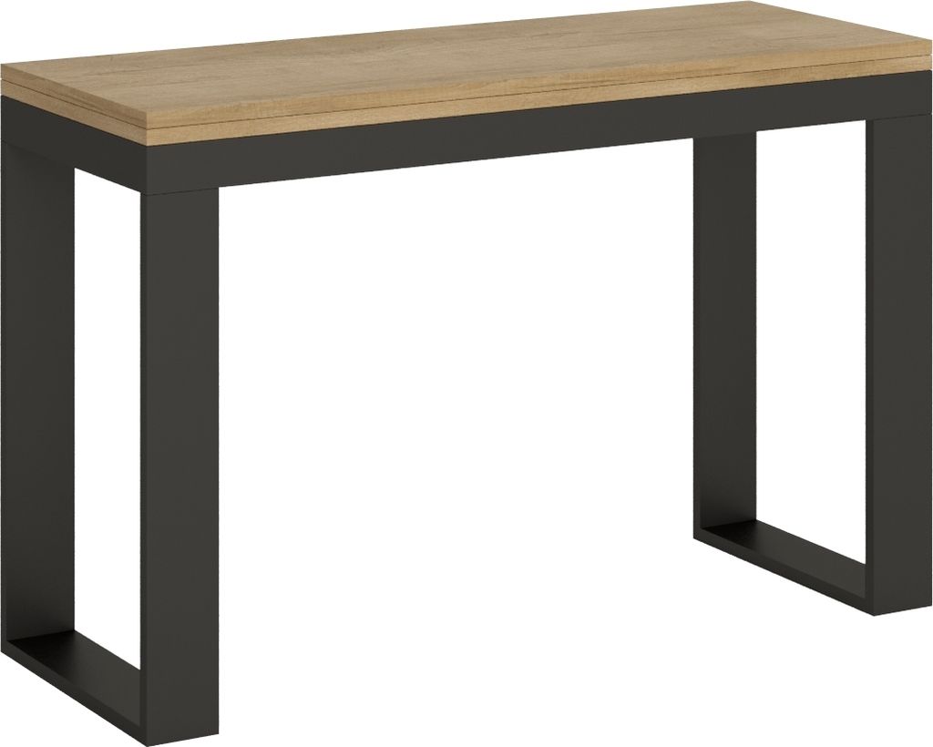 ITAMOBY - Ausziehtisch 120/200x45/90 cm Tecno Double Eiche Natur Gestell in Anthrazit