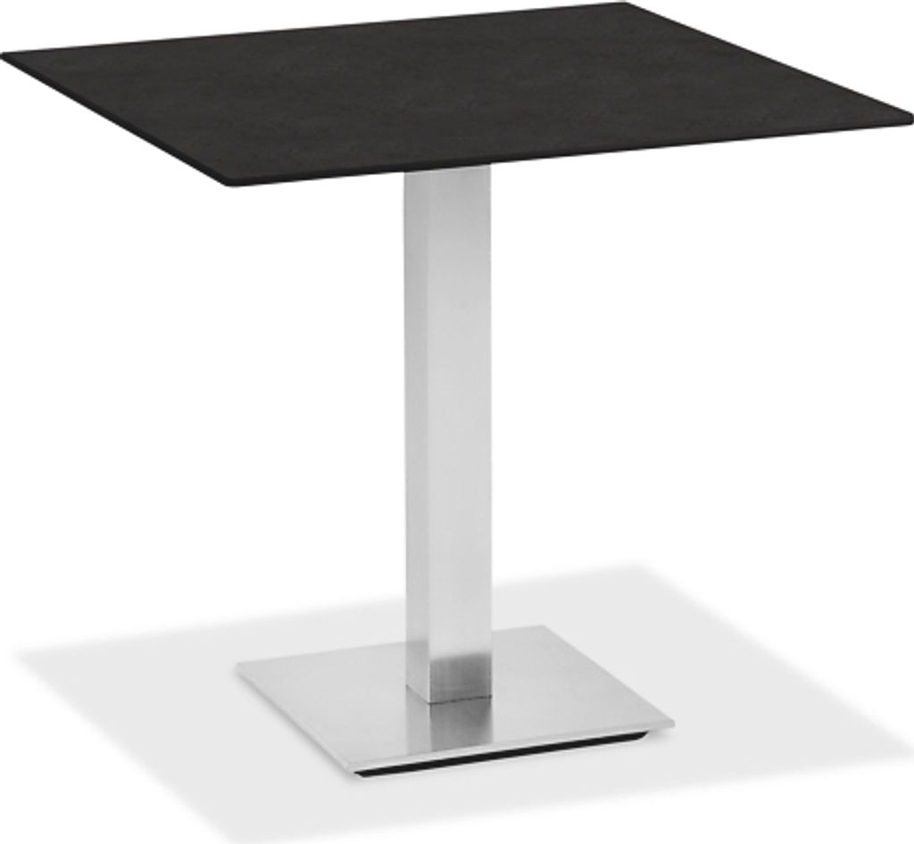 Gartentisch Bistrox 68x68 Tischplatte HPL Granit Gestell Edelstahl Gebürstet