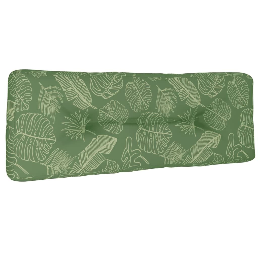 vidaXL Palettenkissen Blattmuster 120x40x12 cm Stoff