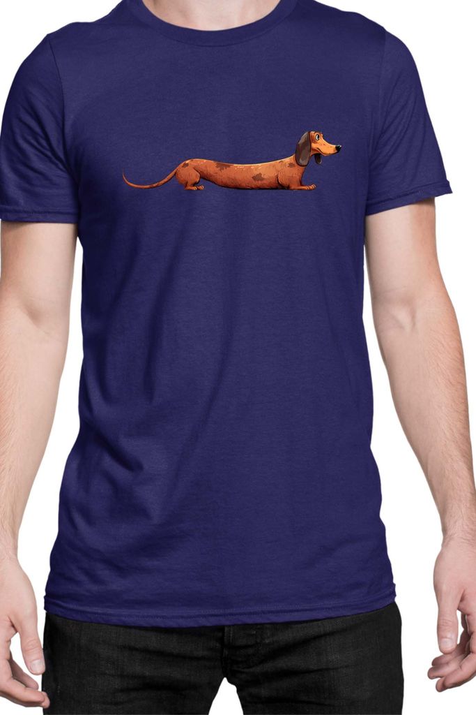 Herren T-Shirt Funny Dogs Breeds Dachshund Dog Breed 020, Man S / Dunkelblau