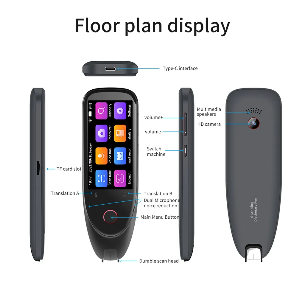 Stylo de Lecture Numérique Multilingue avec Scanner de Texte et Dictaphone - 4