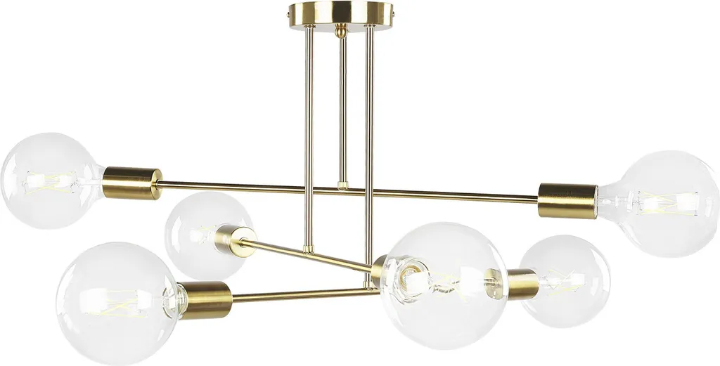 BELIANI Plafonnier Laiton 33 cm 6 Lumières Style Industriel Moderne