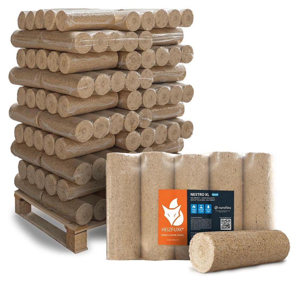 Heizfuxx Nestro XL Blue Holzbriketts Weichholz 10kg x 30 Produktbild 
