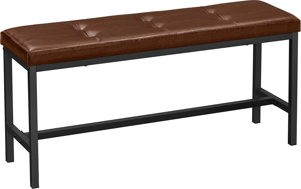Banc d'assise rembourré pour table de cuisine marron noir - Série Loft