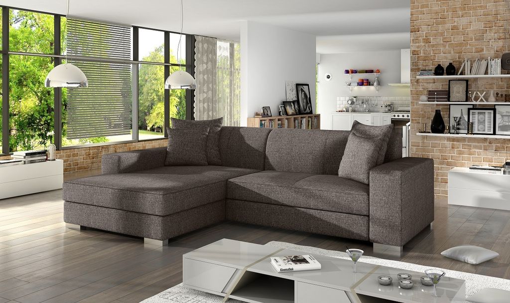 Ecksofa Eckcouch L-Form Sofa Schlafsofa BUTA inari 27 links mit Schlaffunktion und Bettkasten