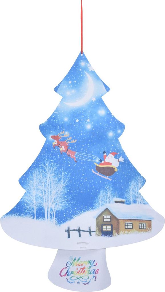 Abnehmbarer Filz-Weihnachtsbaum-Set, DIY-Wand- und Tür-Hängeornamente für Kinder