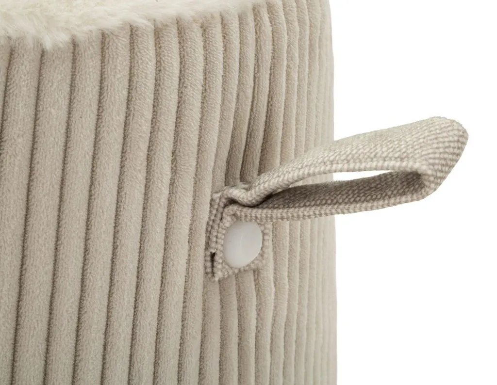 Tabouret Blanc Dublino 41x45x41 cm Finition Polyester et Structure MDF