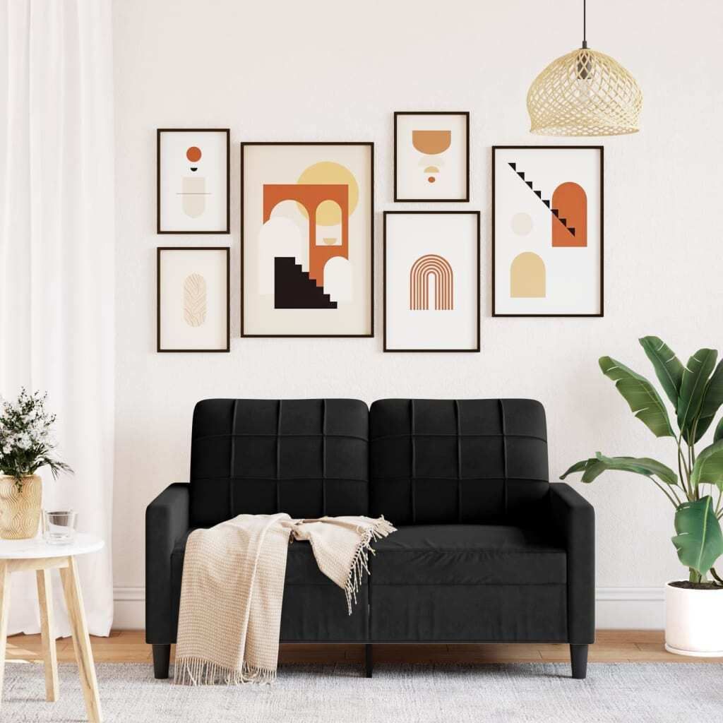 "2026 Aktion" 2-Sitzer-Sofa - CLORIS - Couchgarnitur - Sofa Set Sitzmöbel - Schwarz 120 cm Samt - 137 x 77 x 80 cm - NeuMöbel6564005