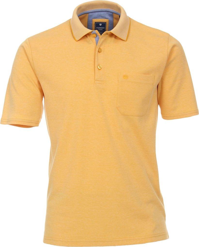 REDMOND Casual Herren Polo-Shirt Kurzarm Regular-Fit Jersey Gelb XXL