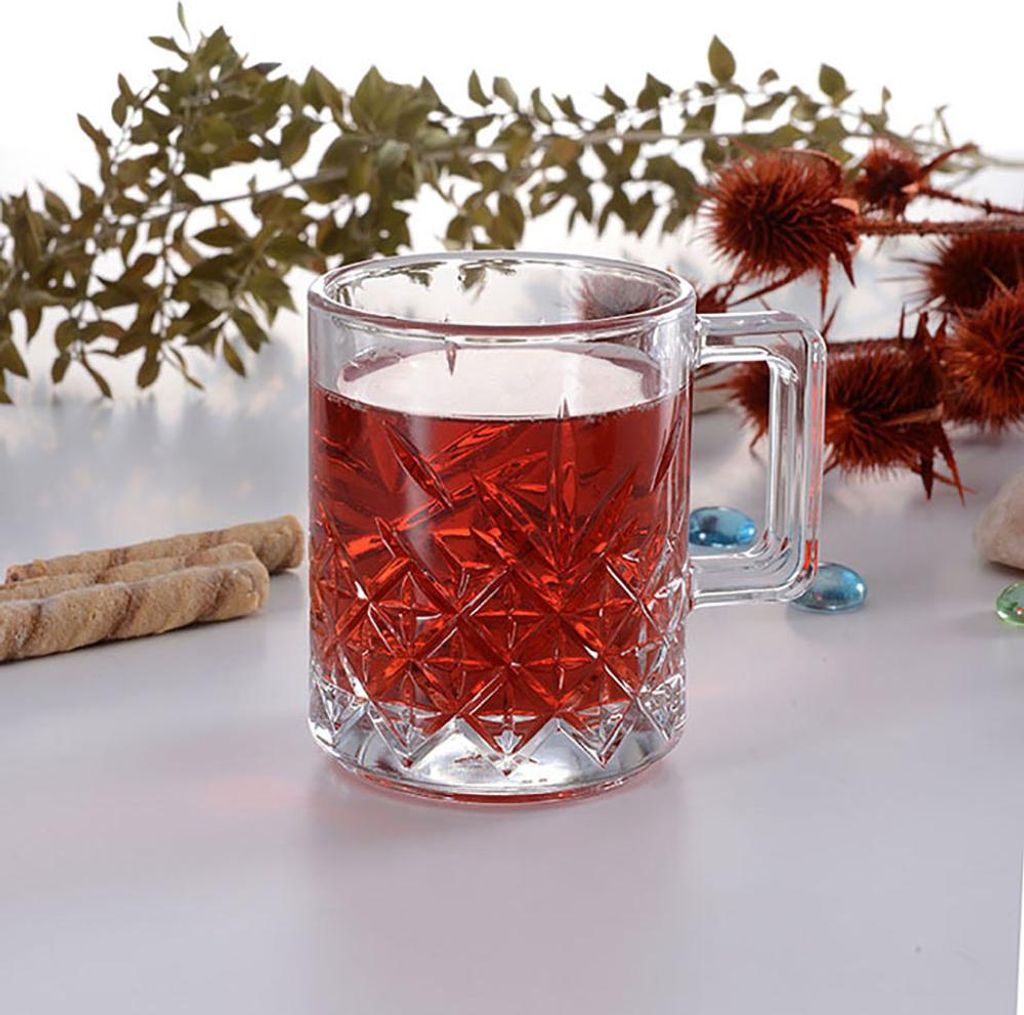 PASABAHCE Set 4 Tazze Caffè Con Piatto Penguen Vetro Cl 10