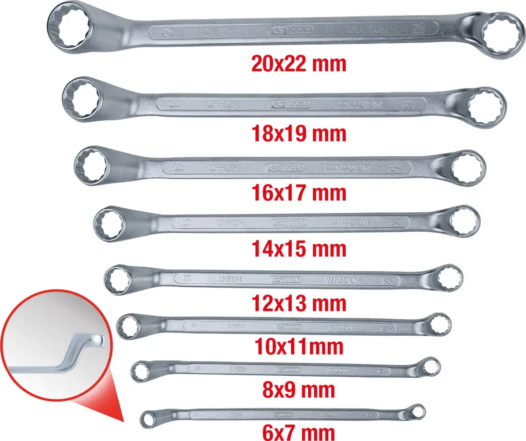Clés mixtes coudées KS Tools 517.0248 : robustesse et précision 8 pcs