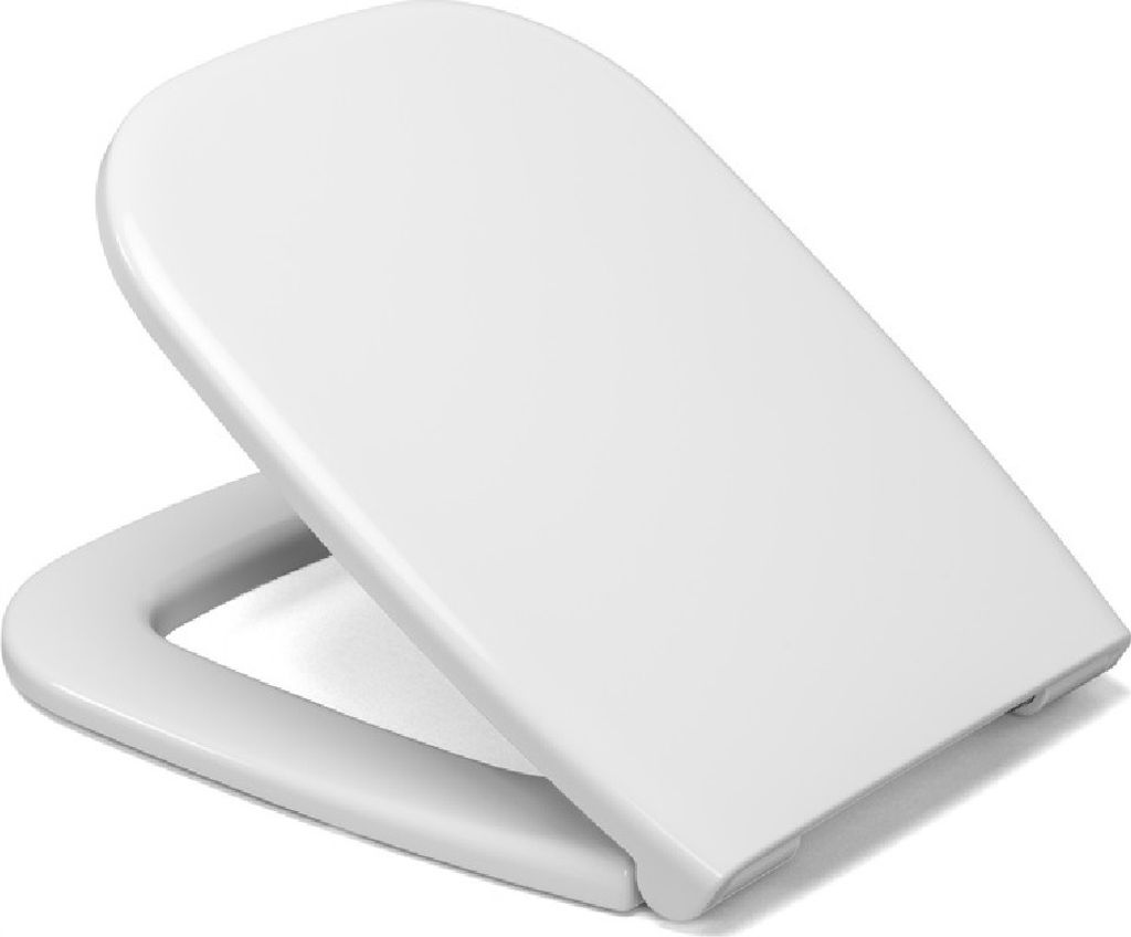 Ramm Toilettensitz kompatibel mit Duravit D-Code, WC Sitz aus antibakteriellem Duroplast, Toilettendeckel mit Absenkautomatik Soft Close