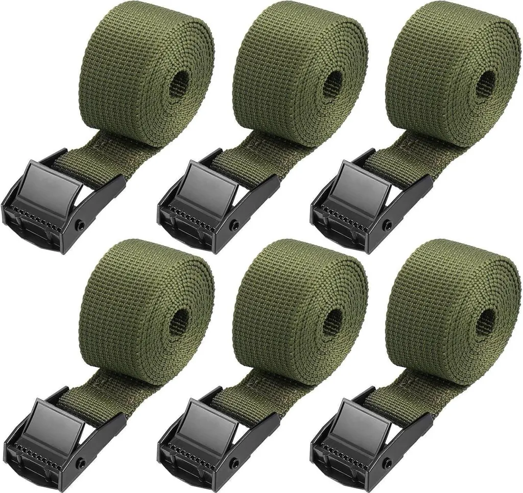 Sangle de serrage à boucle 1m lot de 6 pour fixation bagages et bivouac