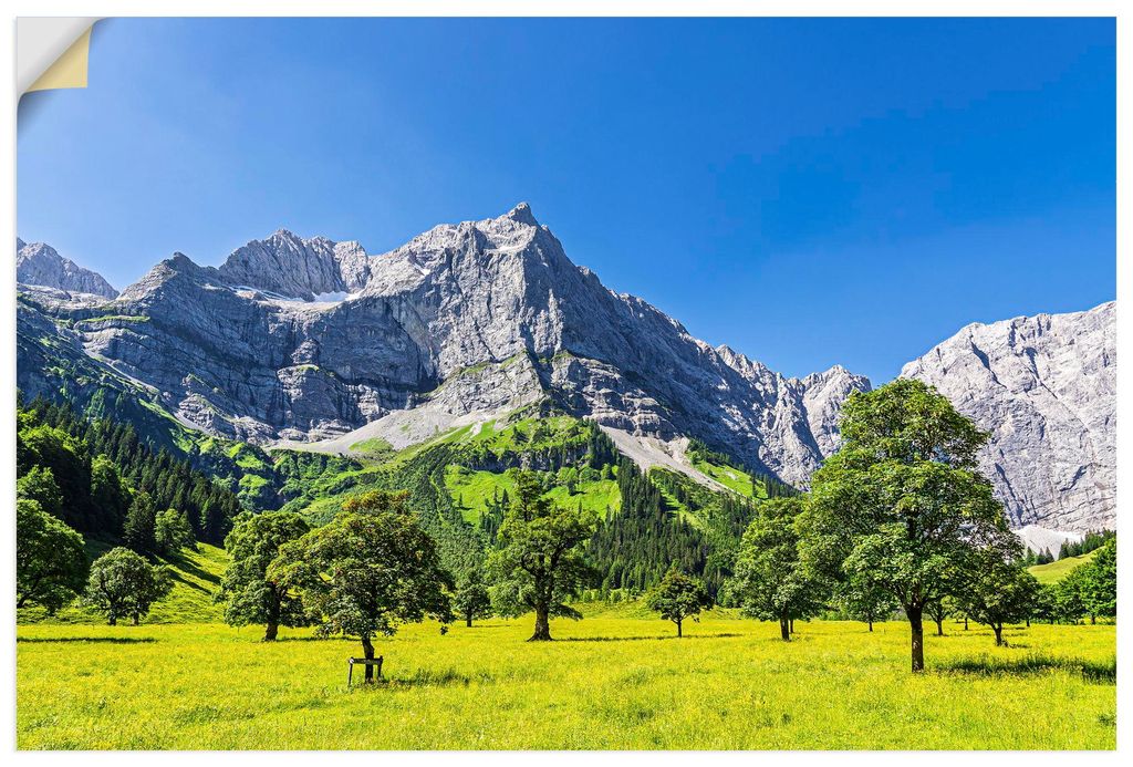 ARTland Wandbild, selbstklebend Große Ahornboden im Rißtal in Österreich Größe: 120x80 cm