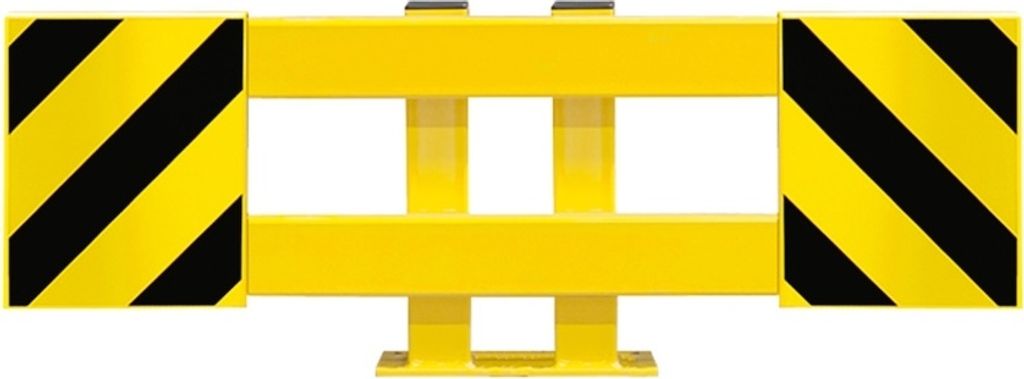 PROREGAL Längenverstellbare Regalschutz-Planke | Regalstirnschutz Einfachregal-Set | HxBxT 46,5x90-130x16cm | Kunststoffbeschichteter Stahl | Schw...