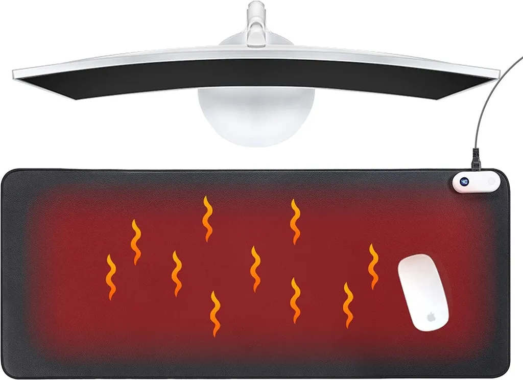 Sous-main chauffant électrique pour clavier et souris d'ordinateur