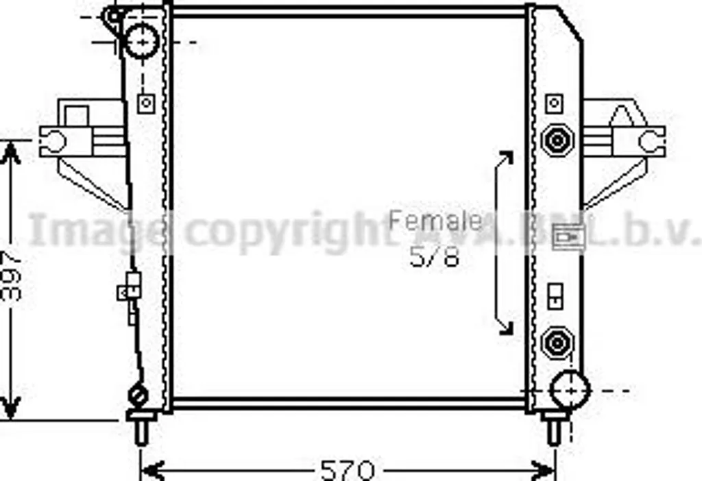 Radiateur moteur Cherokee AVA JE2043 évite la surchauffe OE 52080118AA