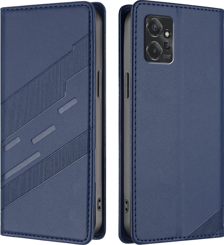 Hülle für Motorola Moto G Power 5G 2023, Kunstleder Brieftaschen Handyhülle mit Kartenfach und Standfunktion Blau