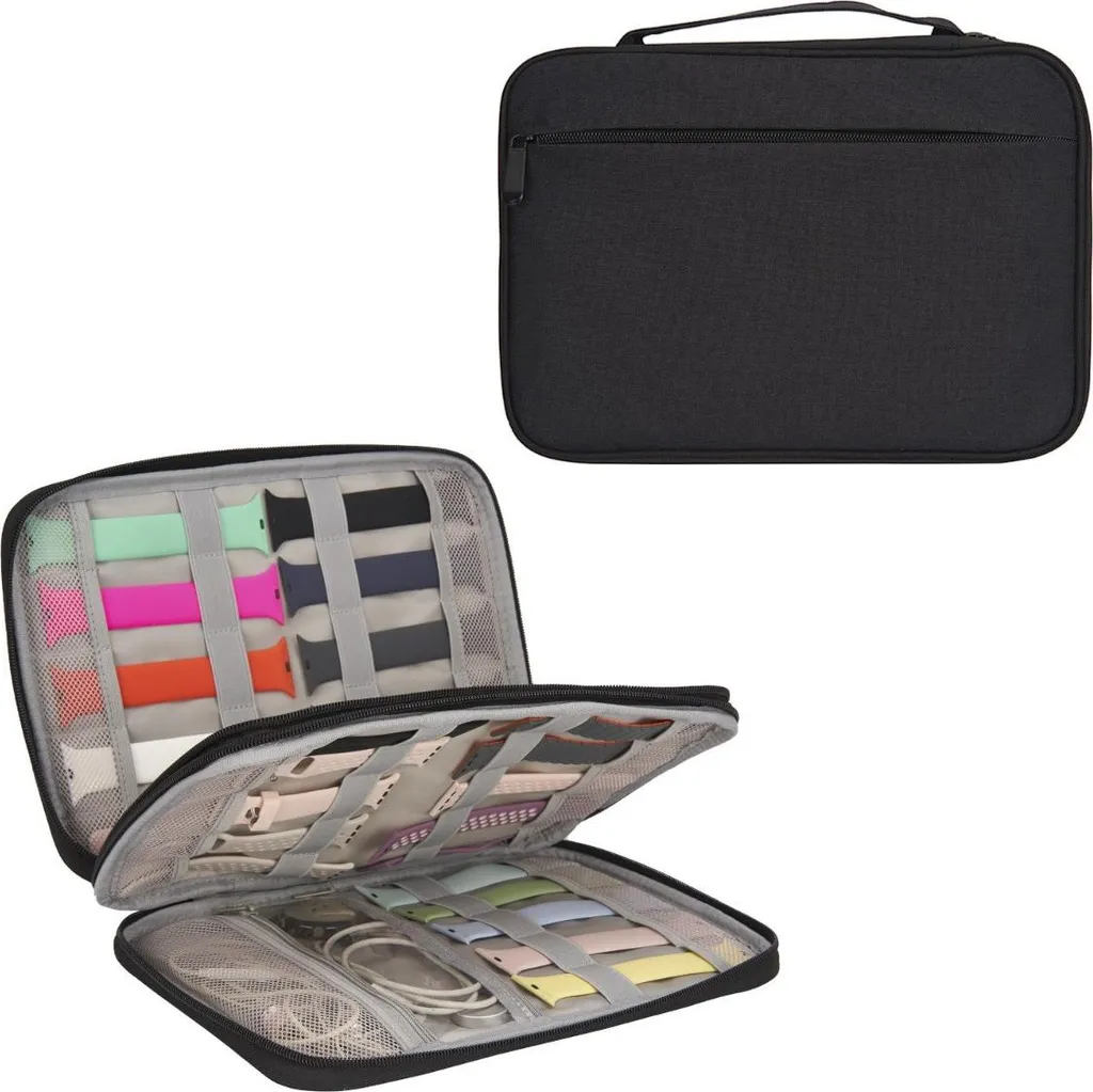 INF Grande Boîte de Rangement Noire pour Bracelets de Montre Voyage