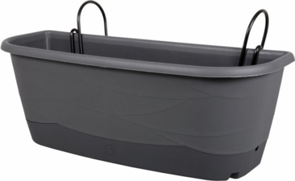 Truhlík MAYA na zábradlí s vodoznakem a háky plastový 50cm Obrázek produktu 