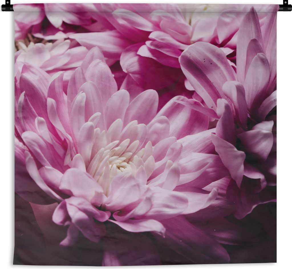 MuchoWow Wandteppich Wandbehang Blumen - Rosa - Natur 90x90 cm Tapisserie Dekoration Wandtuch - Wandaufhänger