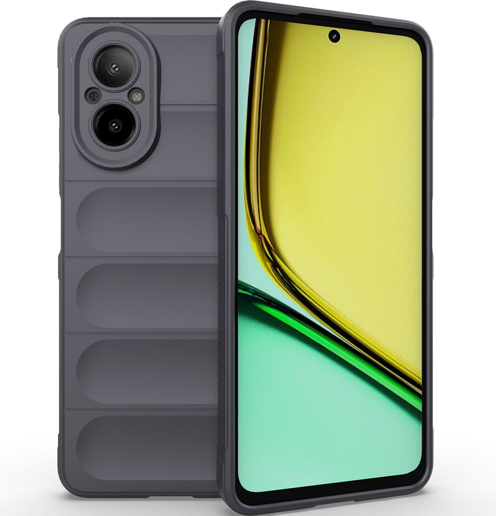 Handyhülle für Realme C67 4G Weich TPU Silikon Stossfest Anti-rutsch Hülle Dunkelgrau