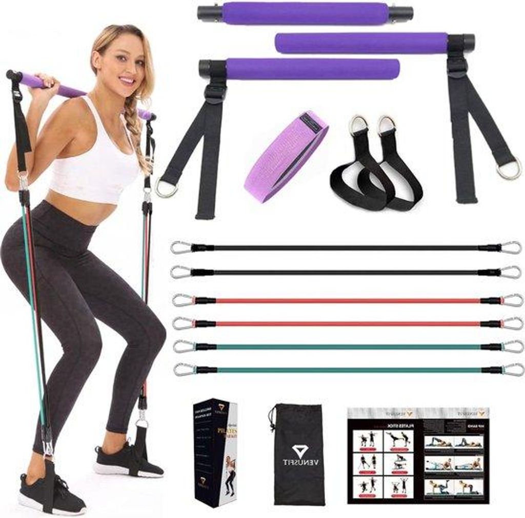 Pilates-Stangen-Set mit verstellbarer Widerstandsband für Fitness-Training 25kg