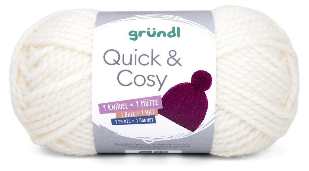 Gründl Wolle Quick and Cosy 150 g weiß Produktbild 